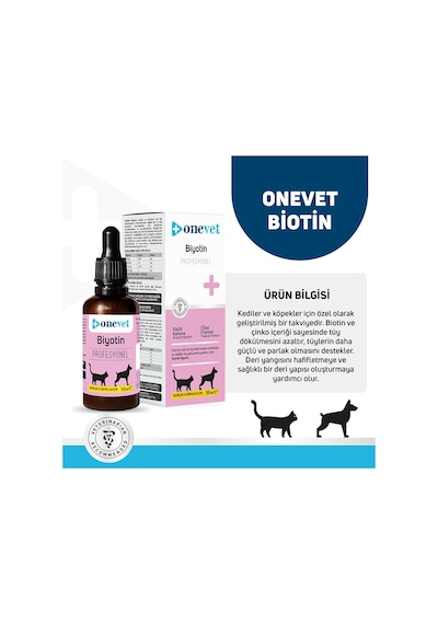 Onevet Kedi ve Köpekler İçin Tüy Dökülmesini Önleyici Biotin Damla 50 Ml