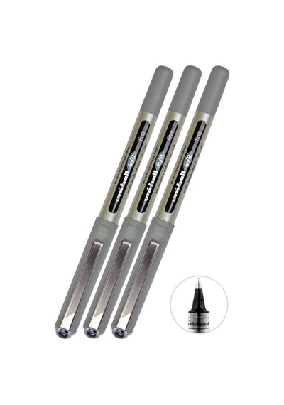 Siyah Pilot Kalem 3 Adet Uniball Eye Fine 0.7 Mm Roller Pilot Kalem Ub-157 Roller Uçlu Likit Mürekkepli Pilot Kalem Siyah