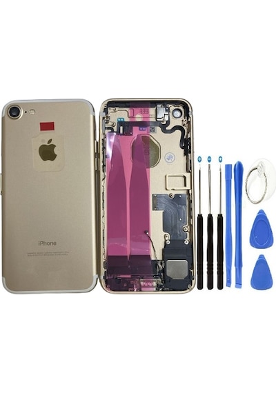 Apple Uyumlu iPhone 7 Full Dolu Kasa Kapak + Tamir Seti Gold