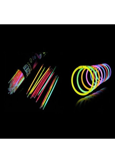 10 Adet Karanlıkta Işık Veren Bracelet Fosforlu Kırılan Çubuk Bileklik +0