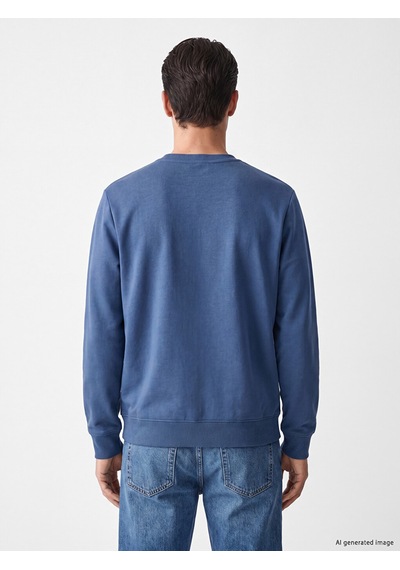 Lcwaıkıkı Classic Lacivert Bisiklet Yaka Erkek Kalın Sweatshirt