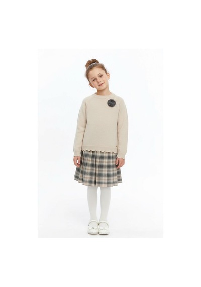 Xo Kids Kız Çocuk Elbise 8-12 Yaş 4066 Bej