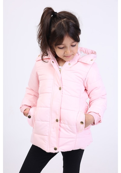 Toontoy Kız Çocuk Su İtici Kapüşonlu Fermuar Ve Çıtçıt Kapamalı Cepli Mont - İçi Suni Kürklü Açık Pembe Toontoy Kız Çocuk Su İtici Kapüşonlu Fermuar Ve Çıtçıt Kapamalı Cepli Mont - İçi Suni Kürklü Açık Pembe