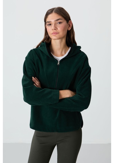 Tommy Life Çam Yeşili Kalın Yumuşak Dokulu Kapüşonlu Oversize Nakışlı Polar Kadın Sweatshirt -97286 Yeşil Tommy Life Çam Yeşili Kalın Yumuşak Dokulu Kapüşonlu Oversize Nakışlı Polar Kadın Sweatshirt -97286 Yeşil