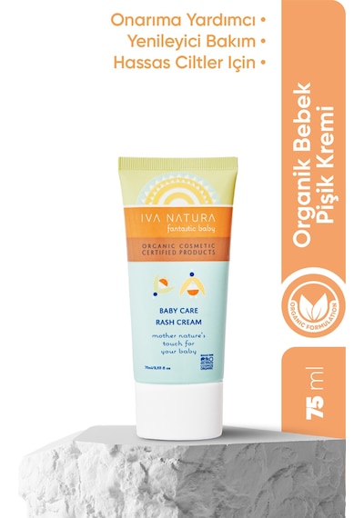 Iva Natura Organik Sertifikalı %98 Doğal Onarıcı Ve Önleyici Bebek Pişik Kremi Sarı Kantaron Özlü 75ml