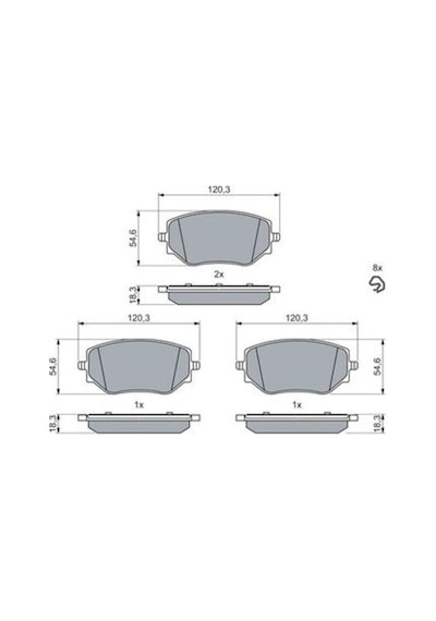 Bosch 0986460063 Fren Balatası Ön Clio V 1.0 Sce 75 1.0 Tce 100 1.5 Dcı 19 Micra V K14 1.0 18 671823