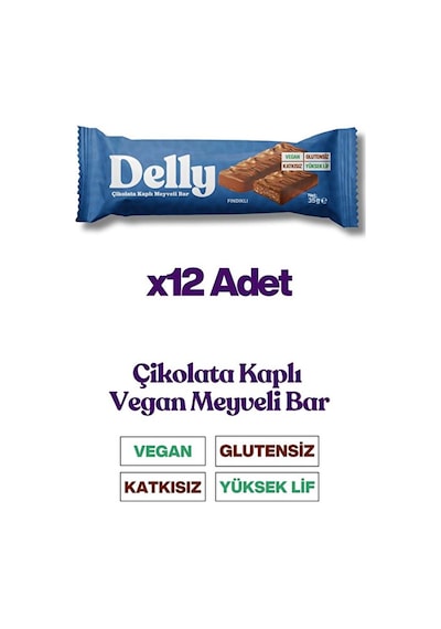 Delly Çikolata Kaplı Fındıklı Bar 12 x 35 G