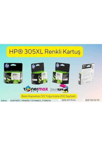 Hp Deskjet Plus 4120 Kartuş / Hp 305XL  Paket Siyah ve Renkli Kartuş