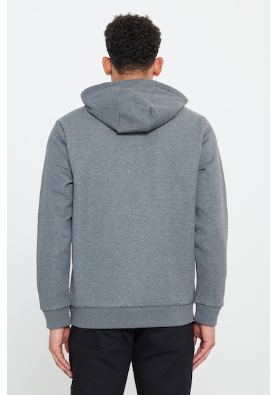 AC&Co / Altınyıldız Classics Erkek Antrasıt Melanj Standart Fit Normal Kesim Kapüşonlu Fermuarlı Sweatshirt Antrasit