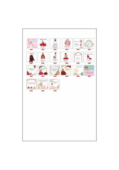 Kına Etiketi 3cm Gelin Hamamı Süs Etiketi Beyaz Sticker Kişiye Öz