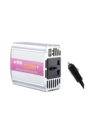 S-Link SL-200 watt  200 watt Dc 12 volt  Ac 230 volt Çakmaktan Power Inverter