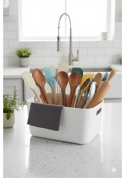 Bath 5 Adet Banyo Düzenleyici Organizer Beyaz Renk Plastik Çok Amaçlı Dolap Düzenleyici Plastik 25 X Diğer