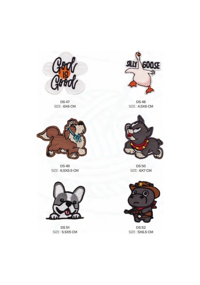 Ütü İle Yapışan Arma-patch-yama Köpek-kedi-ördek-nana-tyke-bulldog-goose 6'lı Set - 837269159