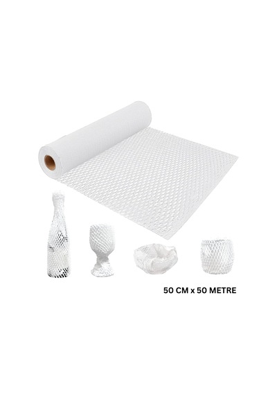 Beyaz Petek Dolgu Ambalaj Sargı Kağıdı, Hediye Ve Eşya Paketleme, Kargo Kağıdı - 50cm X 50 Metre