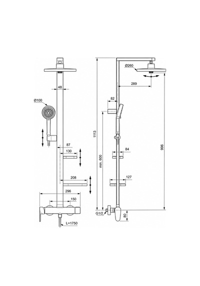 Ideal Ceraflow Alu+ Duş Sistemi-silver-aplike Duş Gümüş