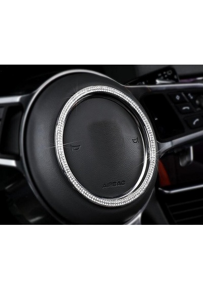 Porsche Direksiyon Logo Kristal Taş Çerçeve Krom Metal (528097644)