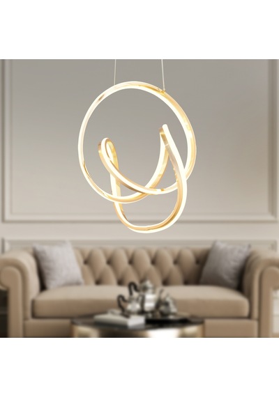 Aron Tekli Gold Ledli Modern Koridor, Yatak Odası Salon Sarkıt Led Avize