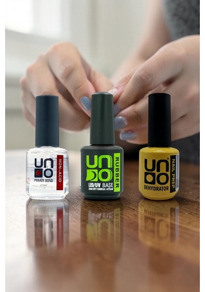 Uno 3'lü Set Protez Tırnak Hazırlık Seti Primer Dehidratör Rubber Base Uno Nail Prep 3lu-set Uno 3'lü Set Protez Tırnak Hazırlık Seti Primer Dehidratör Rubber Base Uno Nail Prep 3lu-set