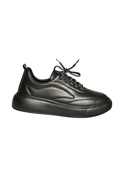 Fox Shoes U555250603 Siyah Hakiki Deri Spor Ayakkabı Sneakers Siyah-hakiki Deri