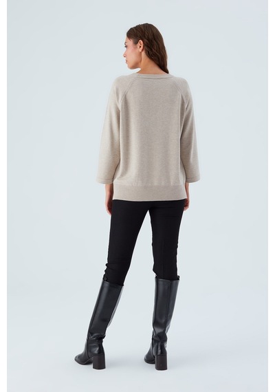 Peraluna Nell Pullover Yanları Yırtmaçlı 3/4 Kol İnce Kadın Triko Kazak Bej Melanj-bej Melanj Bej Melanj Peraluna Nell Pullover Yanları Yırtmaçlı 3/4 Kol İnce Kadın Triko Kazak Bej Melanj-bej Melanj Bej Melanj