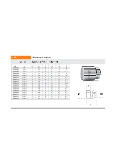 Beta 910b-10 Lokma 3/8 Ürün Kodu 009100110
