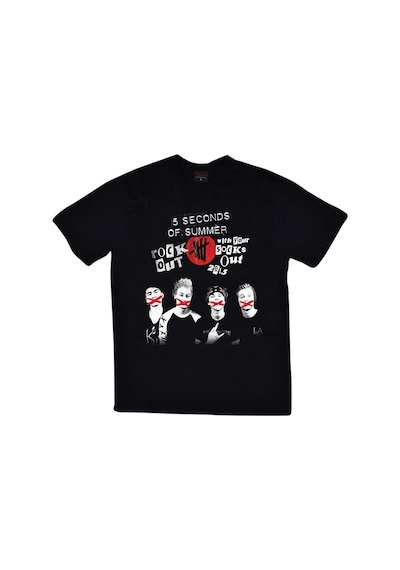 Stoned&Fame 5 Second To Mars Baskılı T-shirt SIYAH