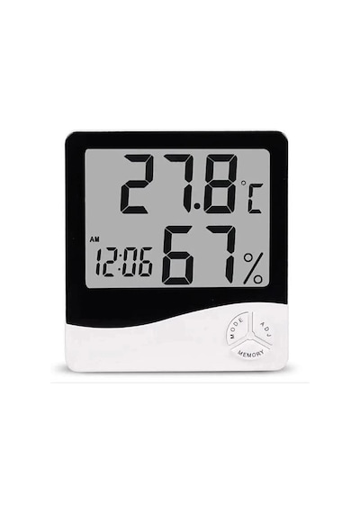 Termometre Dijital Sıcaklık Ve Nem Ölçer Duvar Tipi Masa Tipi Lcd Ekran Saat Alarm