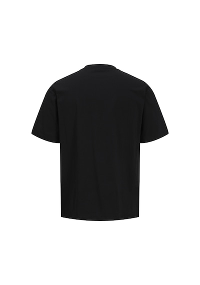 Jack & Jones Erkek Bisiklet Yaka Gögüs Baskili Tisört - Noge - 12310399 Siyah