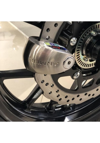 Armor 610+MVA 10MM Paslanmaz Çelik Alarmlı Karbon Disk Kilidi Gri