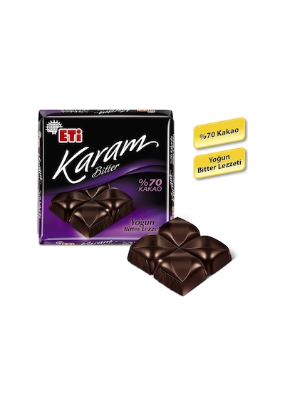 Eti Karam %70 Kakaolu Bitter Çikolata 6 x 60 G
