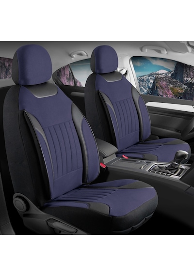Renault 11 Flash Uyumlu Lüx Deri Detaylı Tay Tüyü Oto Koltuk Kılıfı Ön Arka Takım Edition Serisi Lacivert