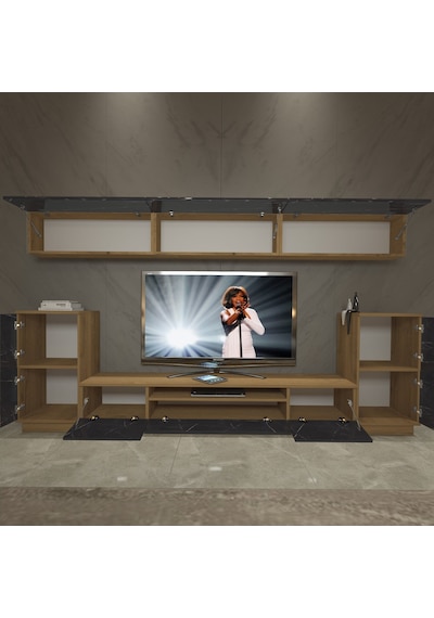 Decoraktiv Trendstyle 9 Mdf Tv Ünitesi Tv Sehpası Pera - Siyah Mermer