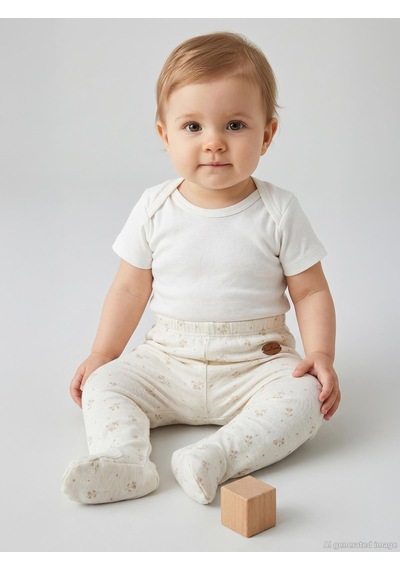 Pierre Cardin Çiçek Empirme Patikli 1-9 Ay Tek Alt Bebe - Ekru