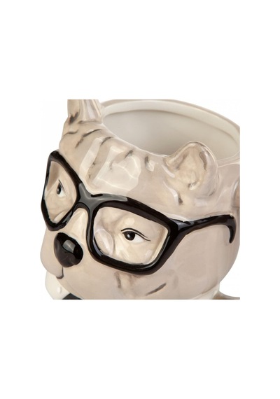 Karaca Anımal Buldog Mug Açık Kahverengi - Beyaz
