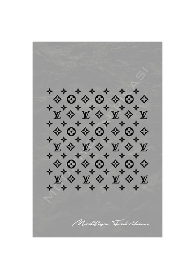 Lv Desen Sticker 25x25 Cm - Araç -motor - Laptop - Kask - Siyah -