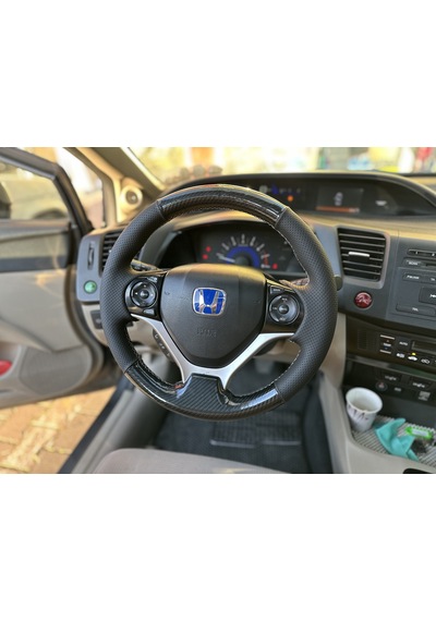 Honda Civic Fb7 Araca Özel Dikmeli Direksiyon Kılıfı Kristal Kar Siyah