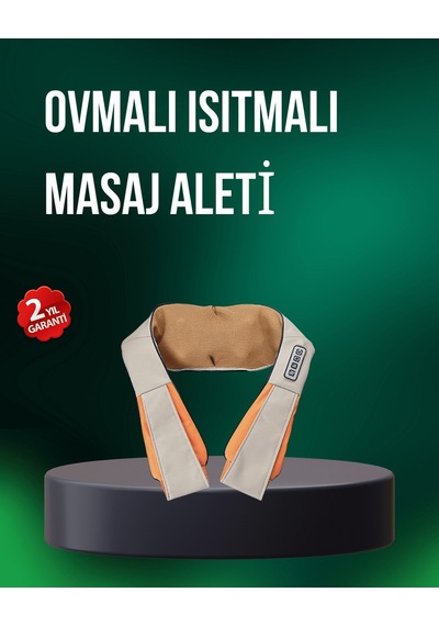 Ovmalı Isıtmalı Masaj Aleti Bel Boyun Omuz İçin Profesyonel Masaj Keyfi Krem Beyaz