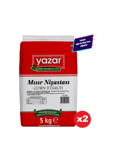 Yazar Mısır Nişastası 2 x 5 KG + Yazar Mısır Unu 400 G