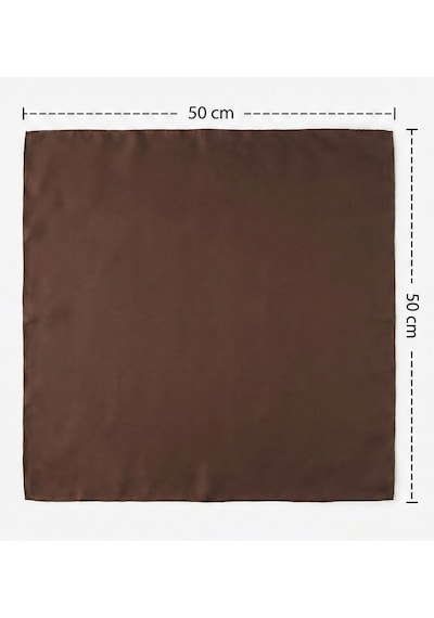 Jz Shop Düz Sade Şifon Kare Fular - Zarif Kadın Boyun Fuları Ve Bandana 50x50cm Koyu Kahverengi