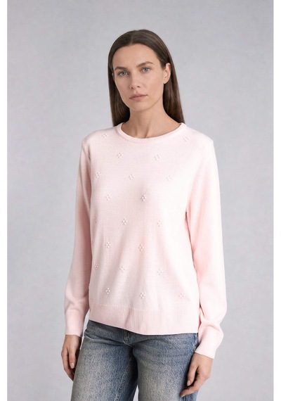 Defacto Regular Fıt Bisiklet Yaka Triko Pembe Kazak F4084ax26wnpn130 Pembe-pn130