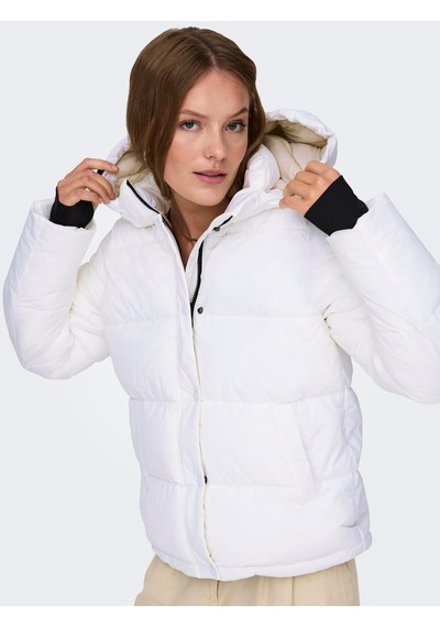 Only Kapüşonlu Beyaz Kadın Mont 15287909 001