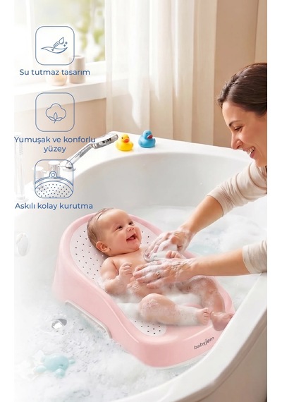 Babyjem Soft Banyo Desteği Bebek Yıkama Yardımcısı Soft Pembe