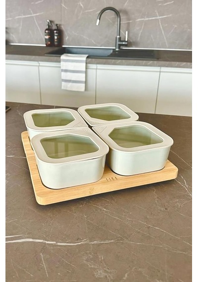 Neoflam Fika One 4'lü Kahvaltı Saklama Kabı Seti Bej