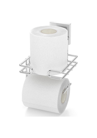 Tekno Tel Ef-275 Krom Yedekli Tuvalet Kağıtlık Yapışkanlı/vidalı Deliksiz Metal Wc Tutucu Krom