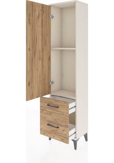Arges Dolap 2 Raflı 2 Çekmeceli Tek Kapaklı 44x30x182 Aytaşı-çam Aytaşı