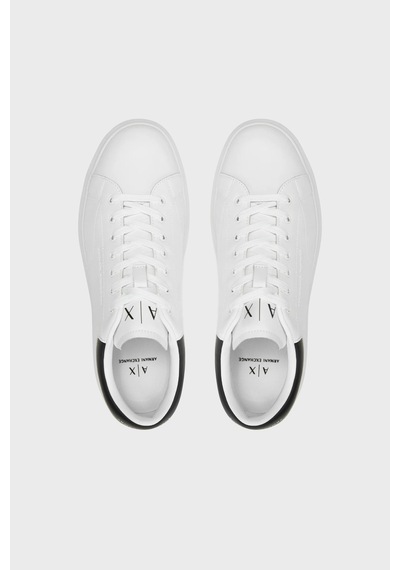 Armani Exchange Logolu Hakiki Deri Sneaker Ayakkabı Erkek Ayakkabı Xux123 Xv534 Ecru Ekru