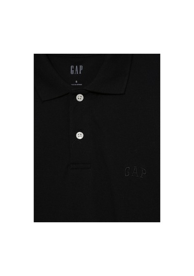 Gap Erkek Siyah Logo Piqué Polo Yaka T-shirt