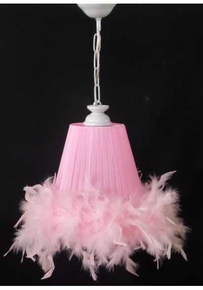 Pembe Tüylü Avize