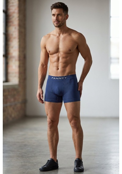 Fit Women Erkek Trend Nefes Alan Relaxed Lacivert Boxer