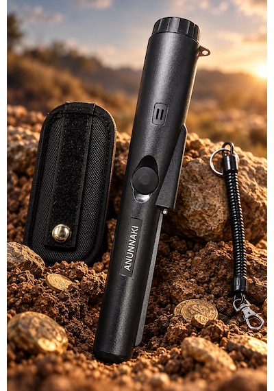 Pointer Siyah Altın Titreşimli Metal Dedektörü Pinpointer Pil + Çanta Hediye